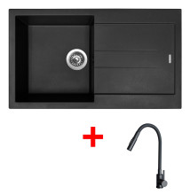 Sinks AMANDA 860 Pureblack + ELASTA S černá matná 
